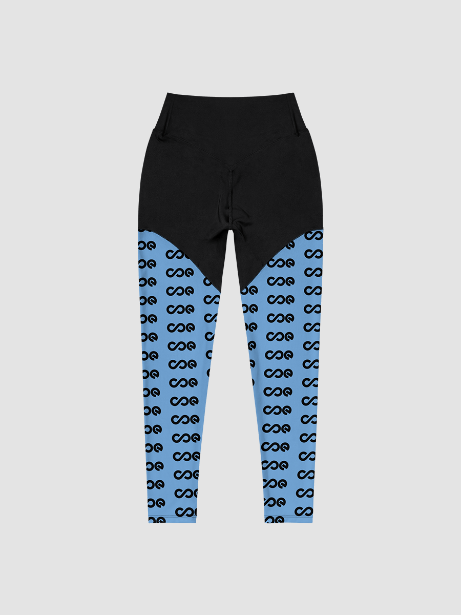 COE Premium Sports Leggings Black & Blue product image (2)
