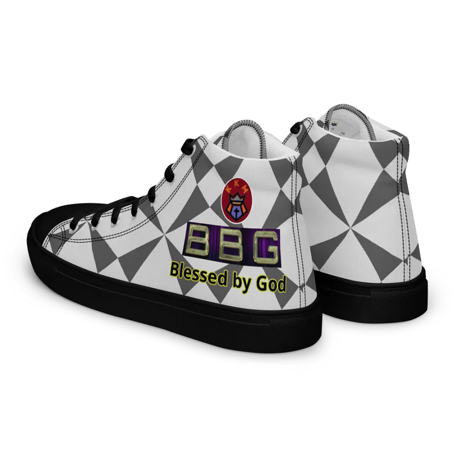 BBG Grey/White Pattern High Tops - Black Soles product image (3)