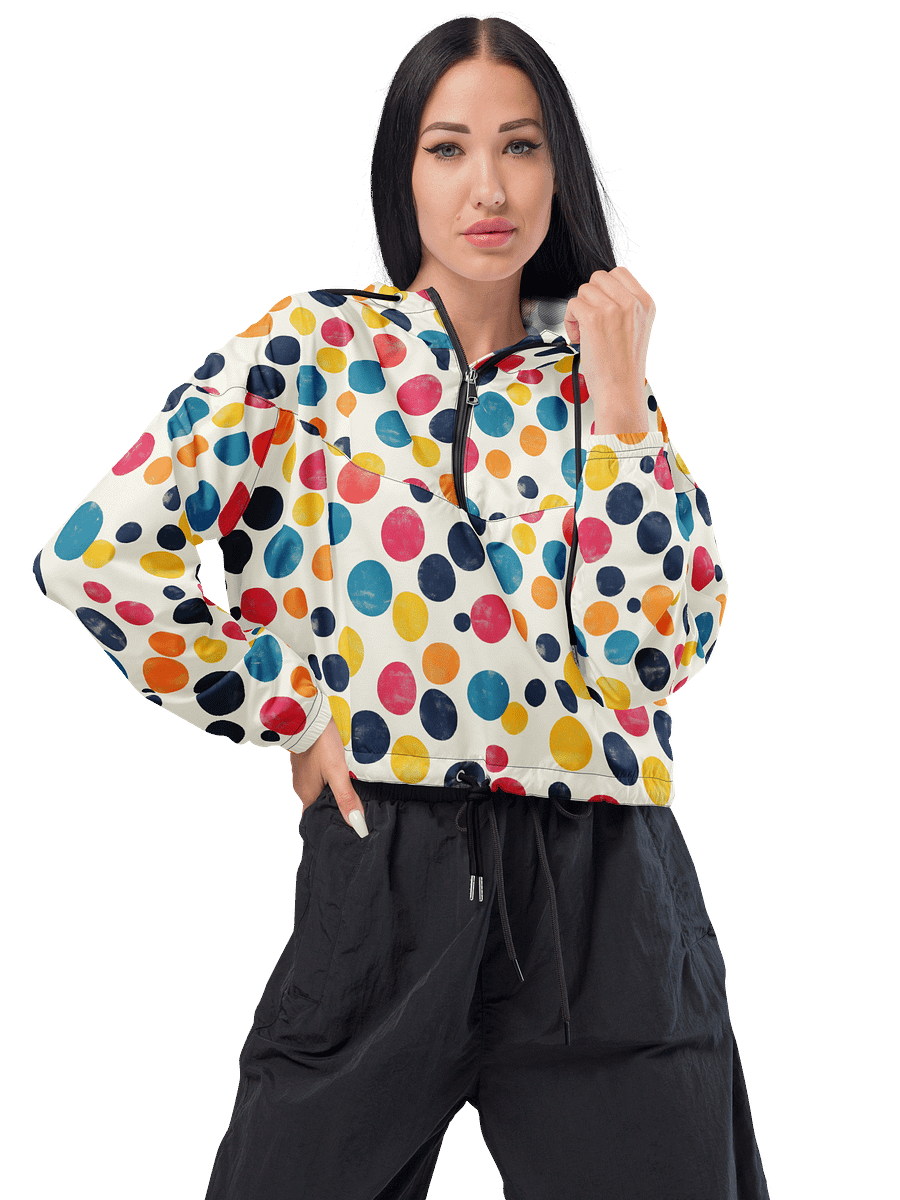 Polka Dot Illusion Vintage Retro Women's Cropped Windbreaker product image (1)
