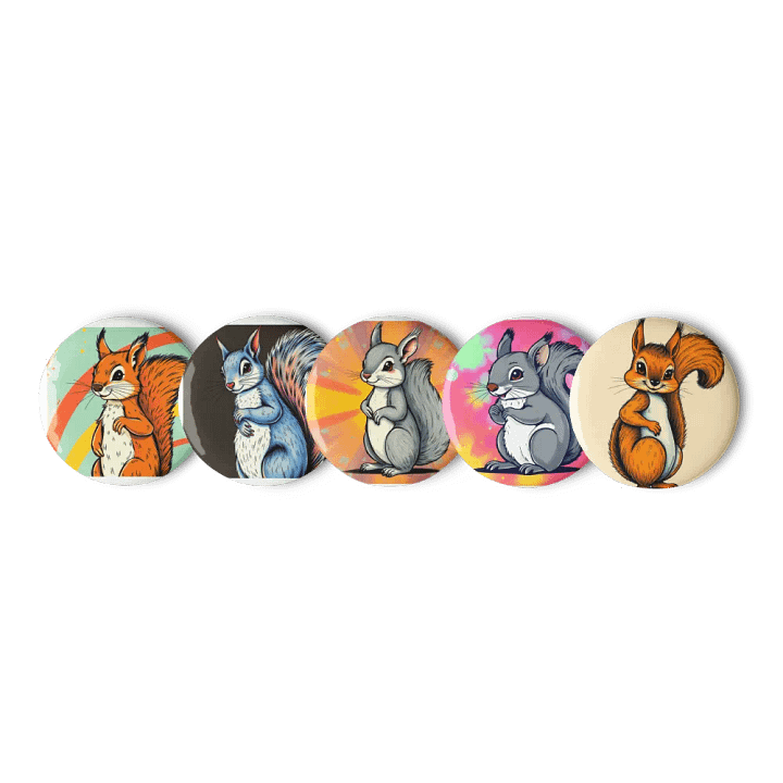 Rainbow Squirrel Pin Button Set product image (1)