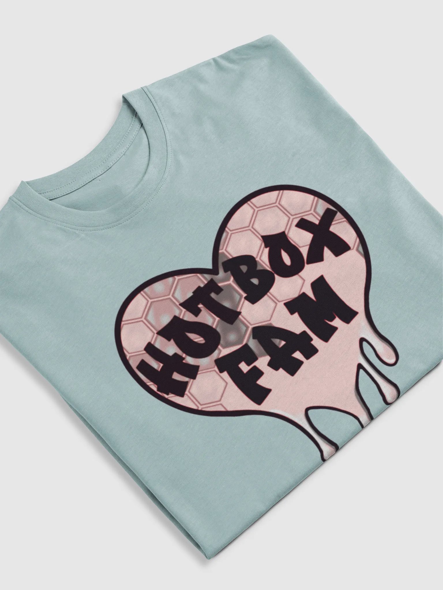 UNISEX HOT BOX FAM PALE PINK HONEY COMB TEE product image (34)