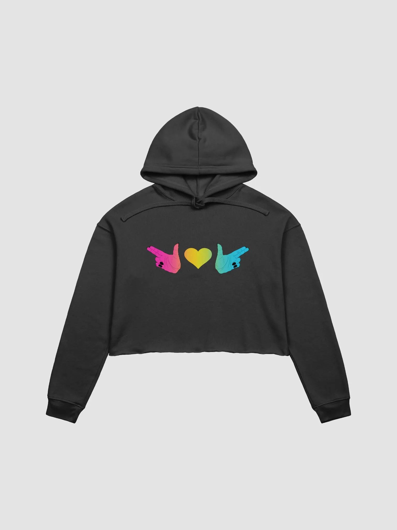 Finger Guns (pan flag) Crop Hoodie product image (1)