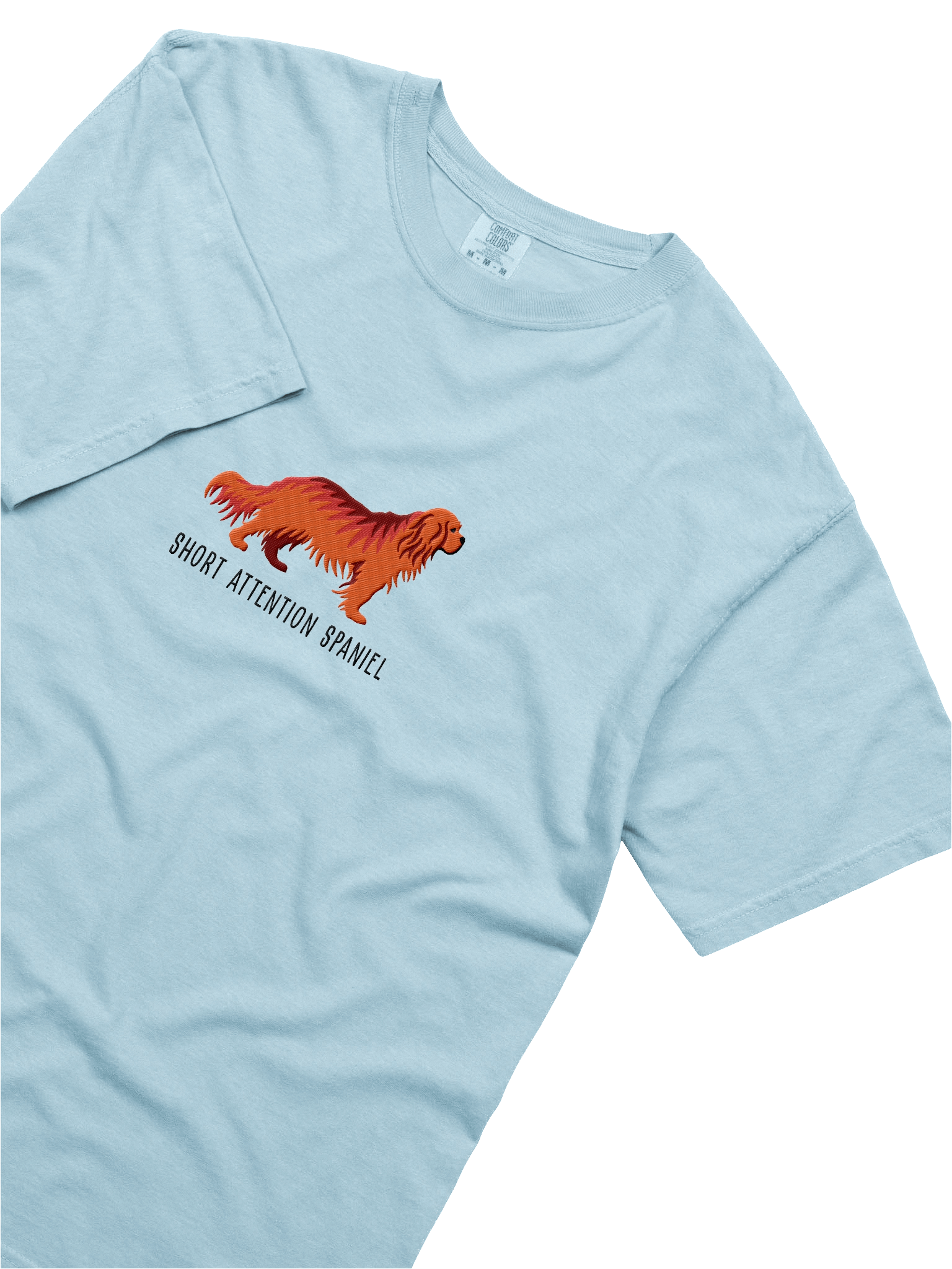Short Attention Spaniel T-Shirt(Embroidered) of a Cavalier King Charles Spaniel(Ruby) product image (55)