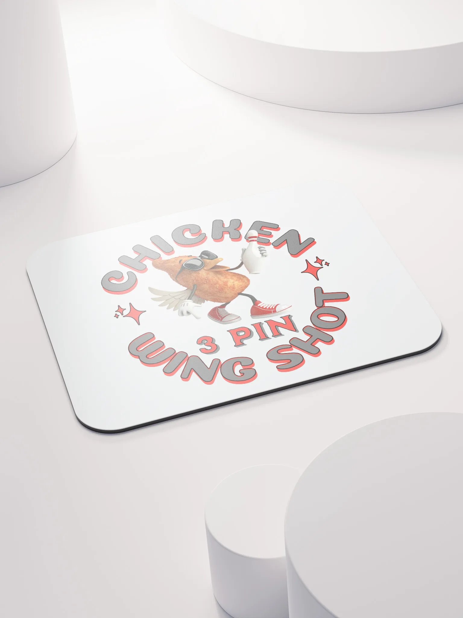 Chicken Wing Shot 3 Pin Bowling Mouse Pad product image (4)