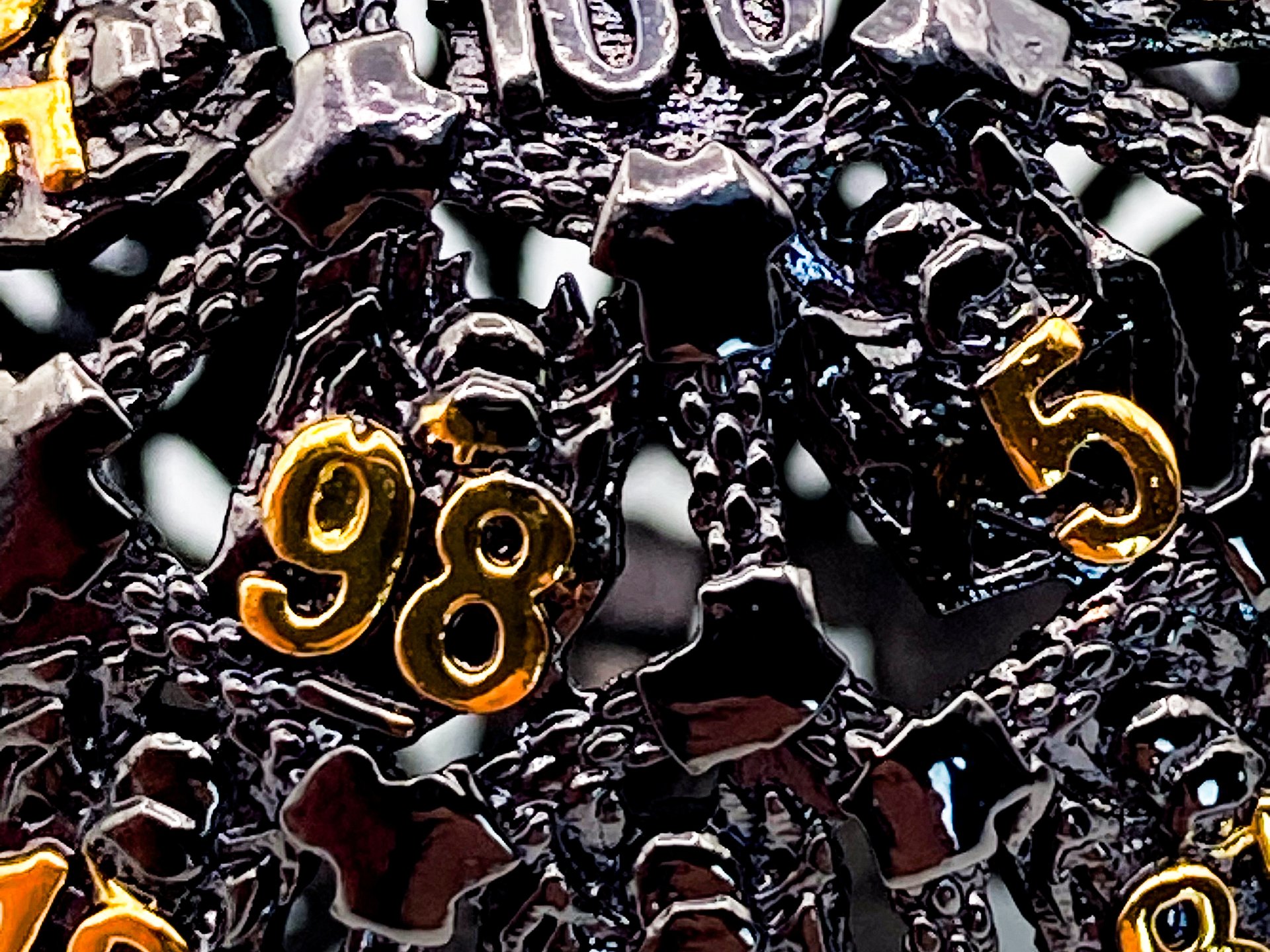 Hollow Metal d100 Dice with Spider Logo - DnD product image (2)