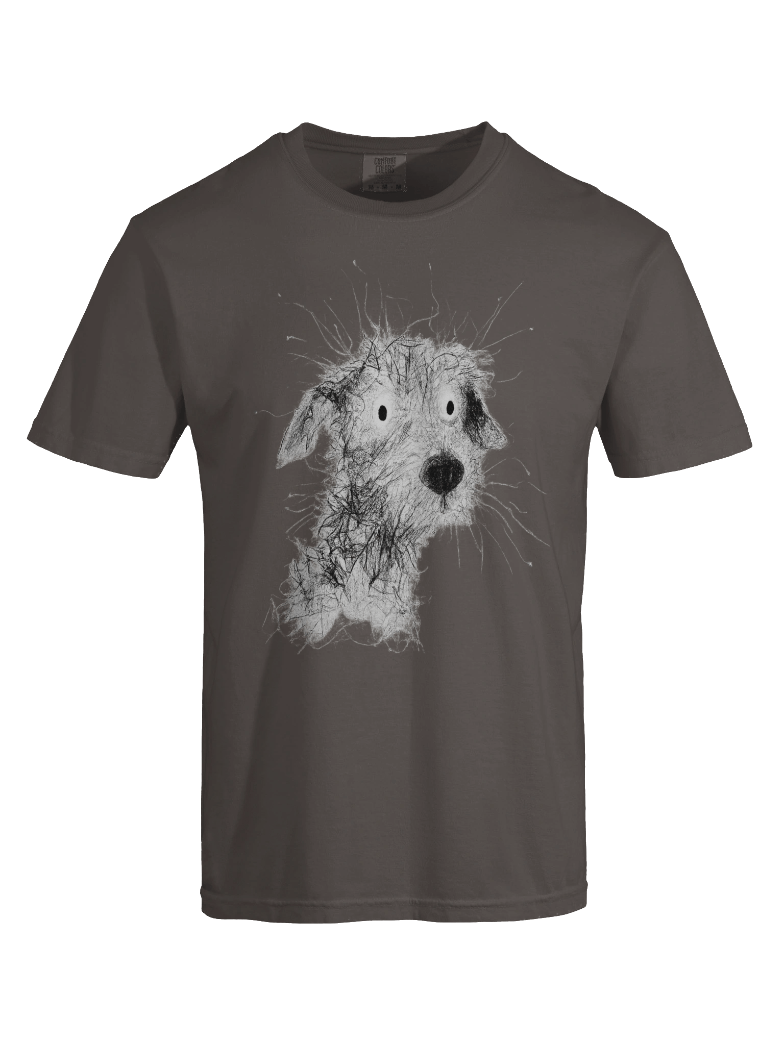 "Scribbly Surprise" Dog T-Shirt | Funny Hand-Drawn Puppy Tee product image (3)