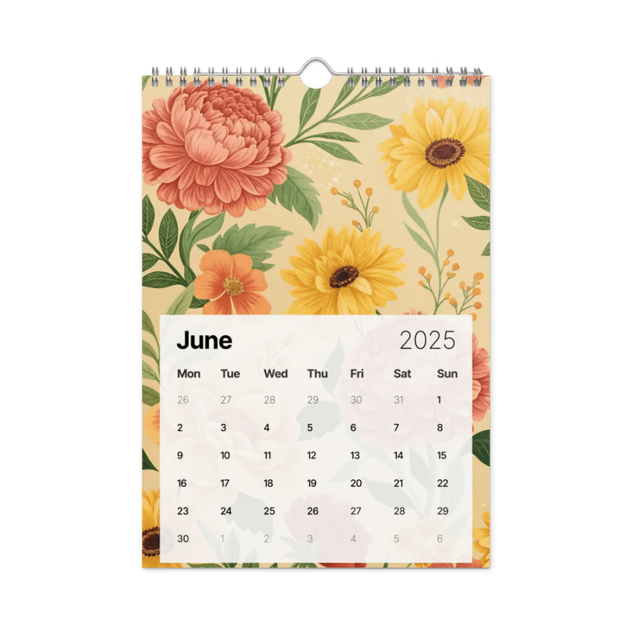 SEAMLESS FLORAL PATTERN WALL CALENDAR 2025 product image (8)