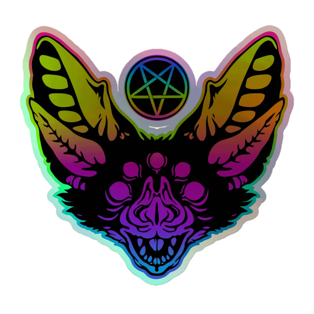 Rainbow Bat Head Sticker product image (1)