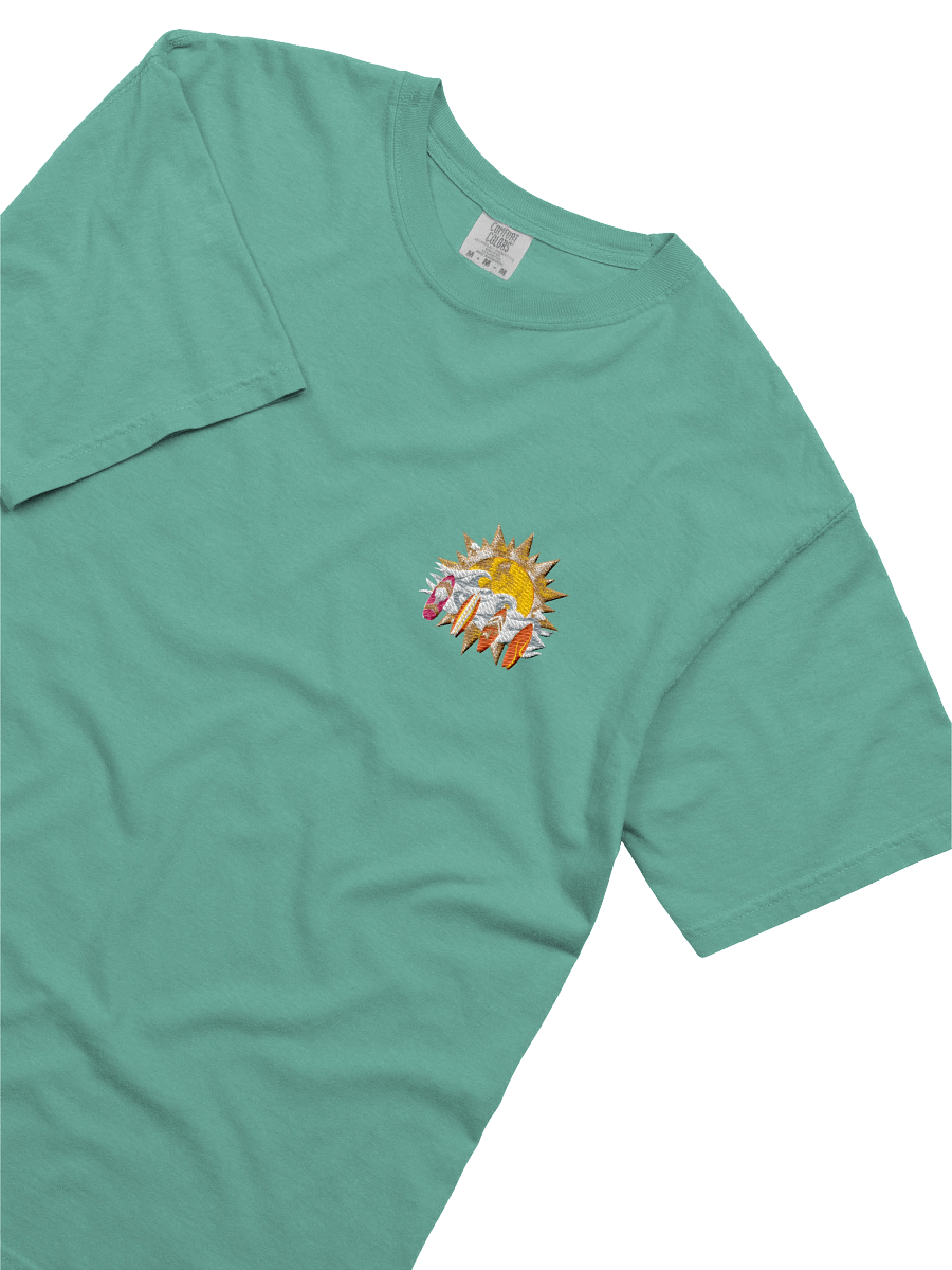 Retro Sun & Surfboards – Vintage Ocean Waves Summer Embroidered Design Tee product image (79)