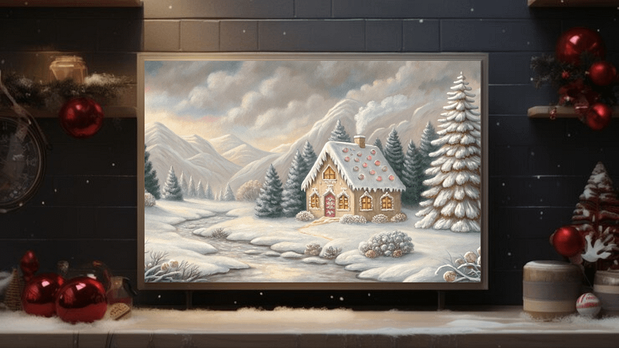Gingerbread Cottage in Winter Wonderland - Frame TV VI product image (5)