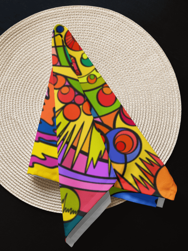 Swirling Spectrum Cloth Napkin Set (4) – Colorful Marine Life product image (10)
