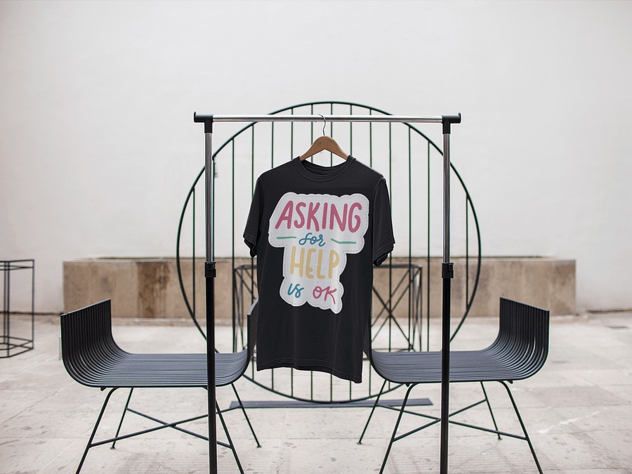 Asking For Help Is OK Black Unisex T-Shirt product image (3)