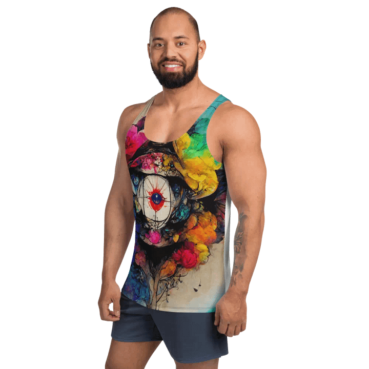 Eye of the Garden All-Over Tank Top unisex, flowy product image (2)