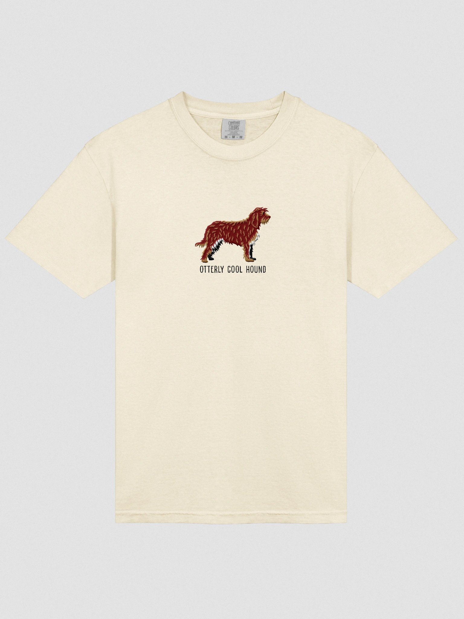 Otterly Cool Hound T-Shirt(Embroidered) of an Otterhound(Chocolate) product image (6)