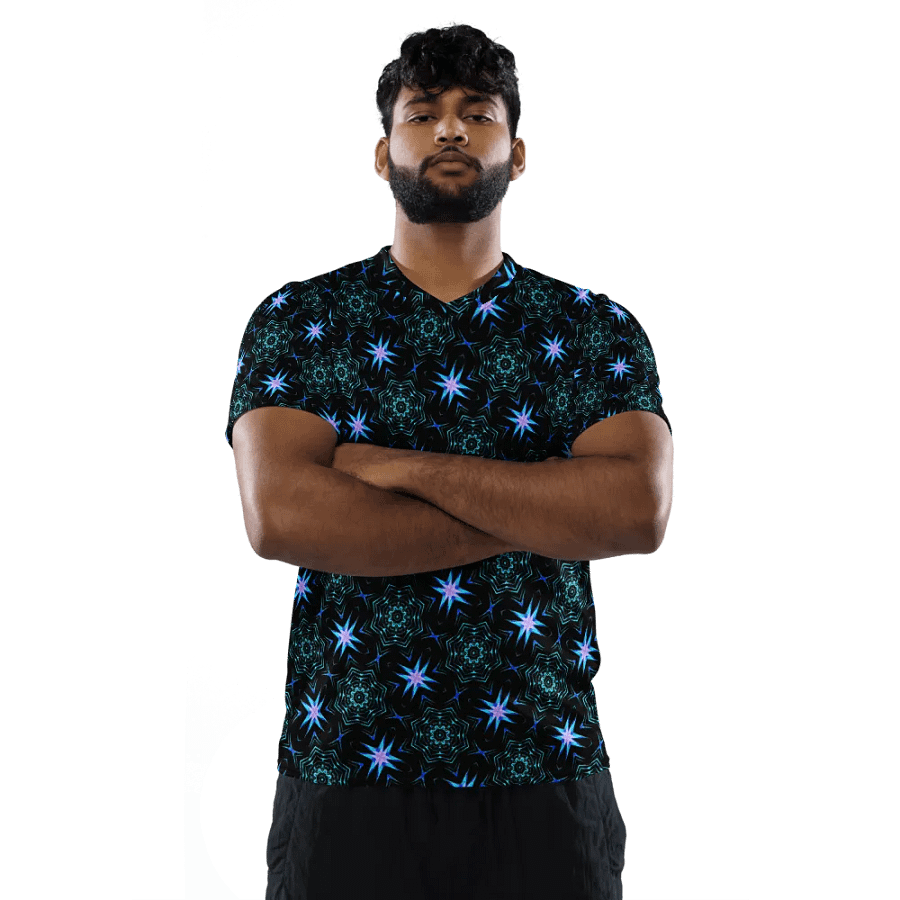 Abstract Repeating Design Unisex All Over Print V Neck Sports Jersey product image (8)