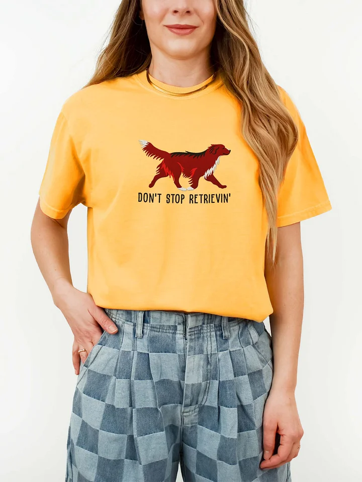 Don't Stop Retrievin' T-Shirt(Embroidered) of a Nova Scotia Duck Tolling Retriever(Dark Red) product image (2)