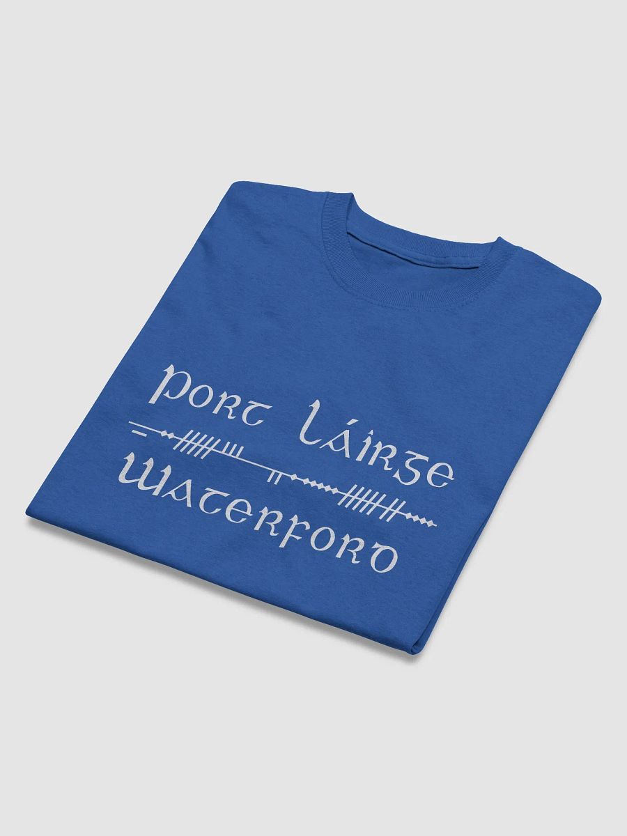 Waterford/Port Láirge Scholastic style Ogham, Blue Printed T-shirt product image (3)