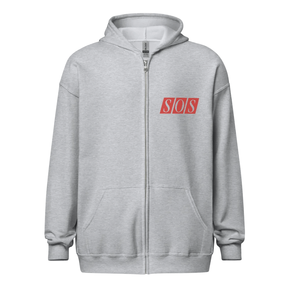 Grey Hoodie - Red SOS Logo product image (1)