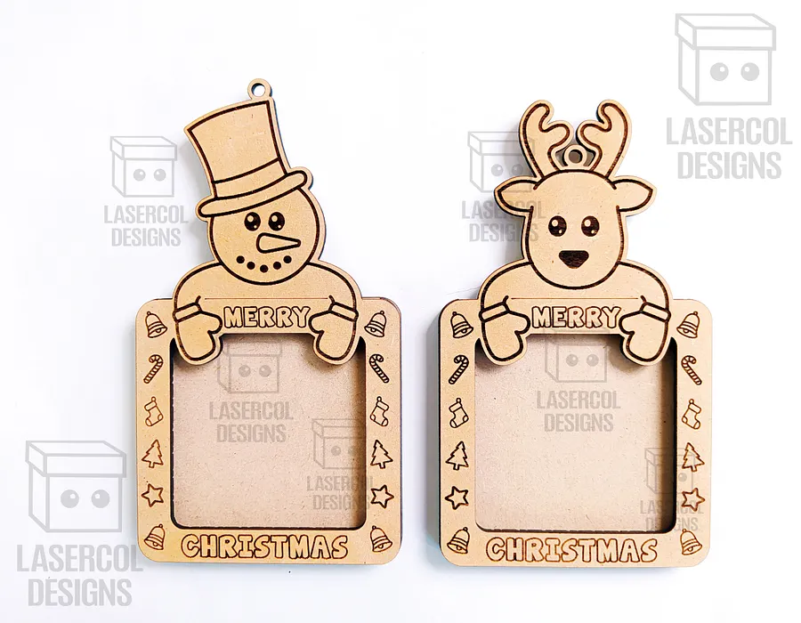 Christmas Photo Frame Ornaments DIY Set 2 - Laser Cut Files product image (10)