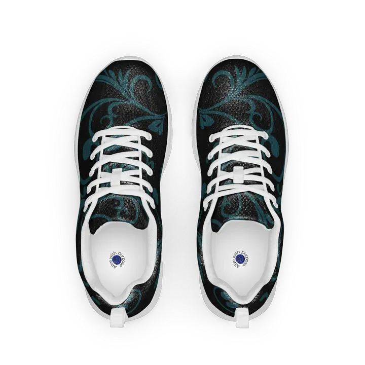 Dark Teal Twirls Women's Athletic Sneakers product image (2)