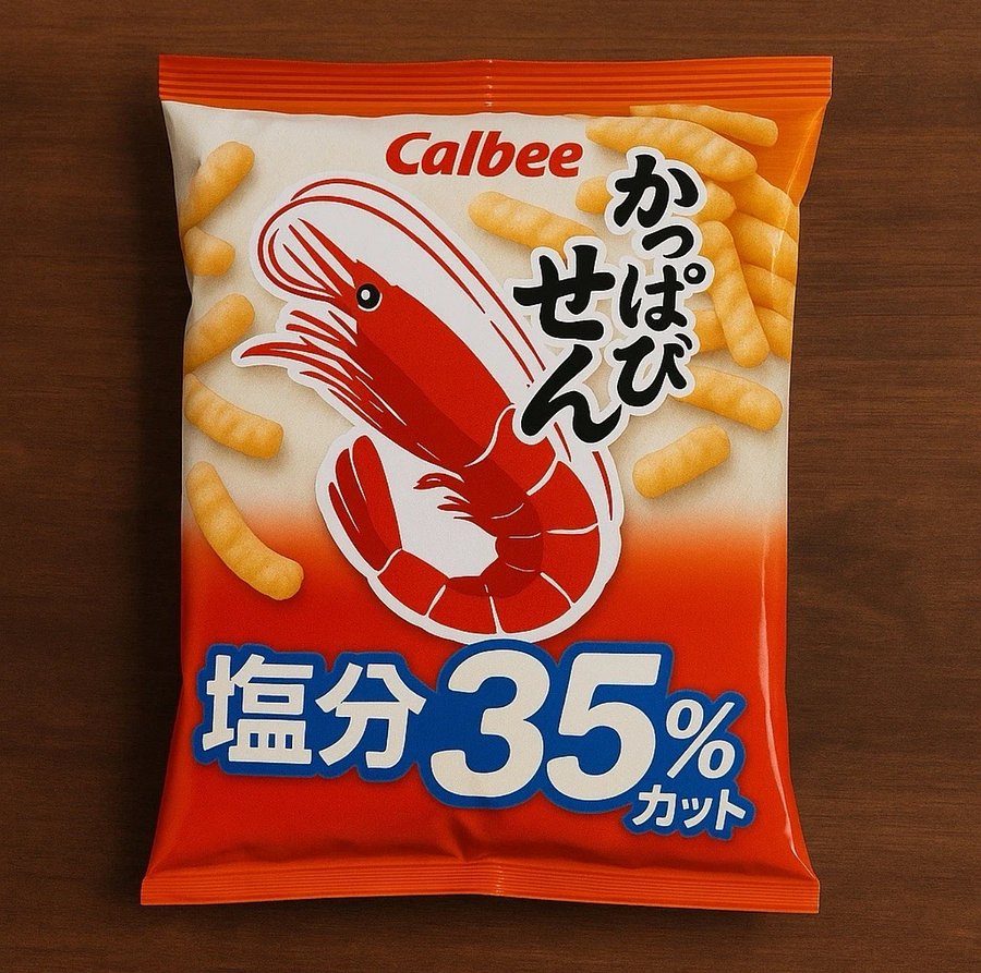 🎎 Japanese Shrimp Chips Calbee Kappa Ebisen 35% Less Salt – 68g Snack product image (1)