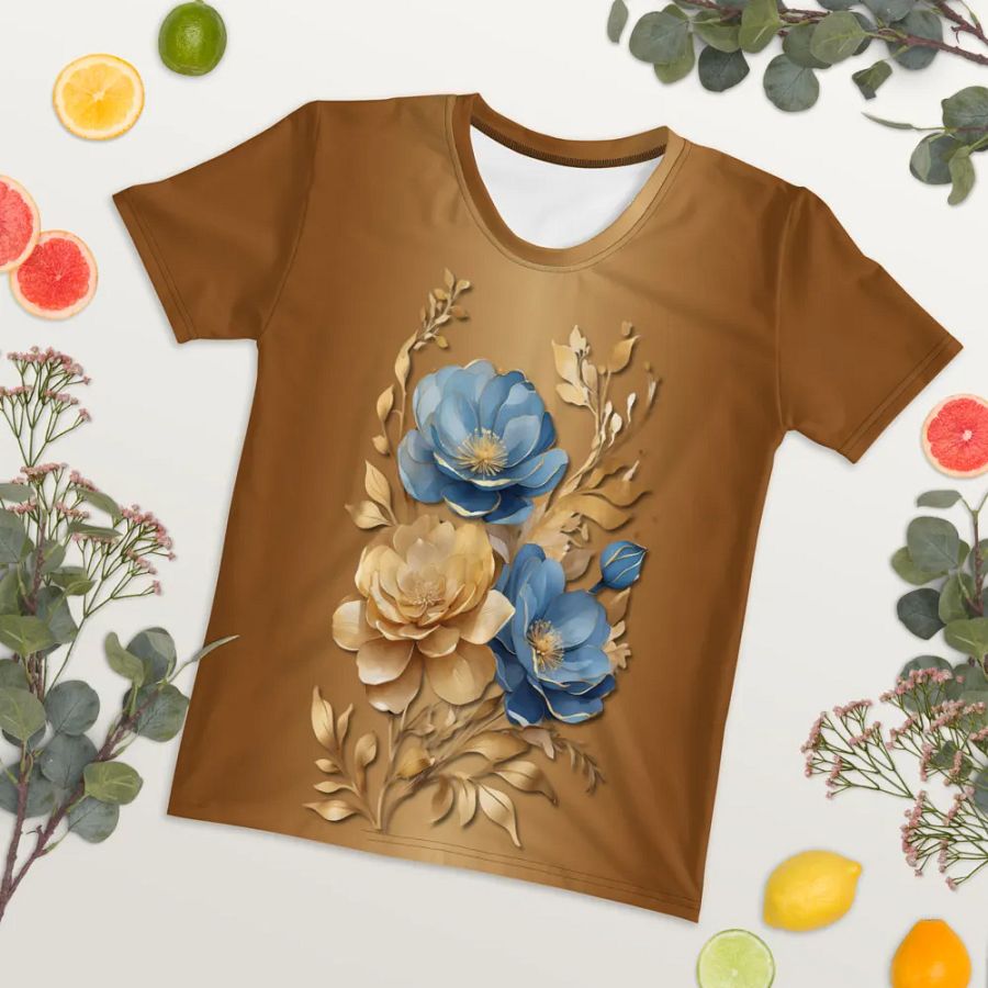 Floral Themed All Over Print T-shirt product image (7)
