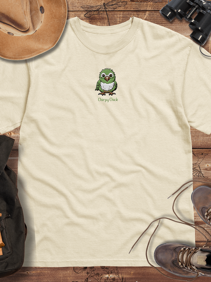 Chirpy Chick Embroidered T-Shirt, Cute Bird Lover Shirt, Funny Animal Aesthetic, Nature Gift, Birthday Gift For Her product image (1)