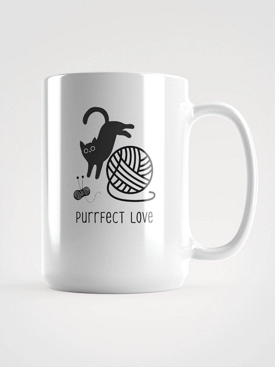 Black Cat with a knitting ball | White Glossy Mug product image (1)