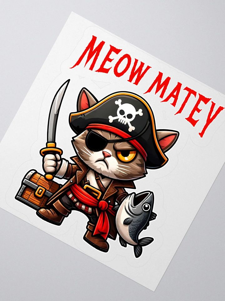 Meow Matey Cat Pirate Sticker product image (5)