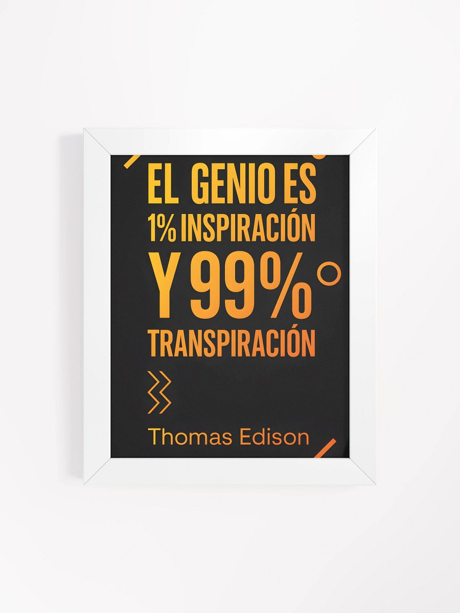 Póster energético moderno con cita de Edison sobre genio y trabajo product image (4)