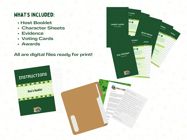 Out of Luck - A Festive St. Patrick's Day Murder Mystery - 10-25 Player Base Game product image (2)
