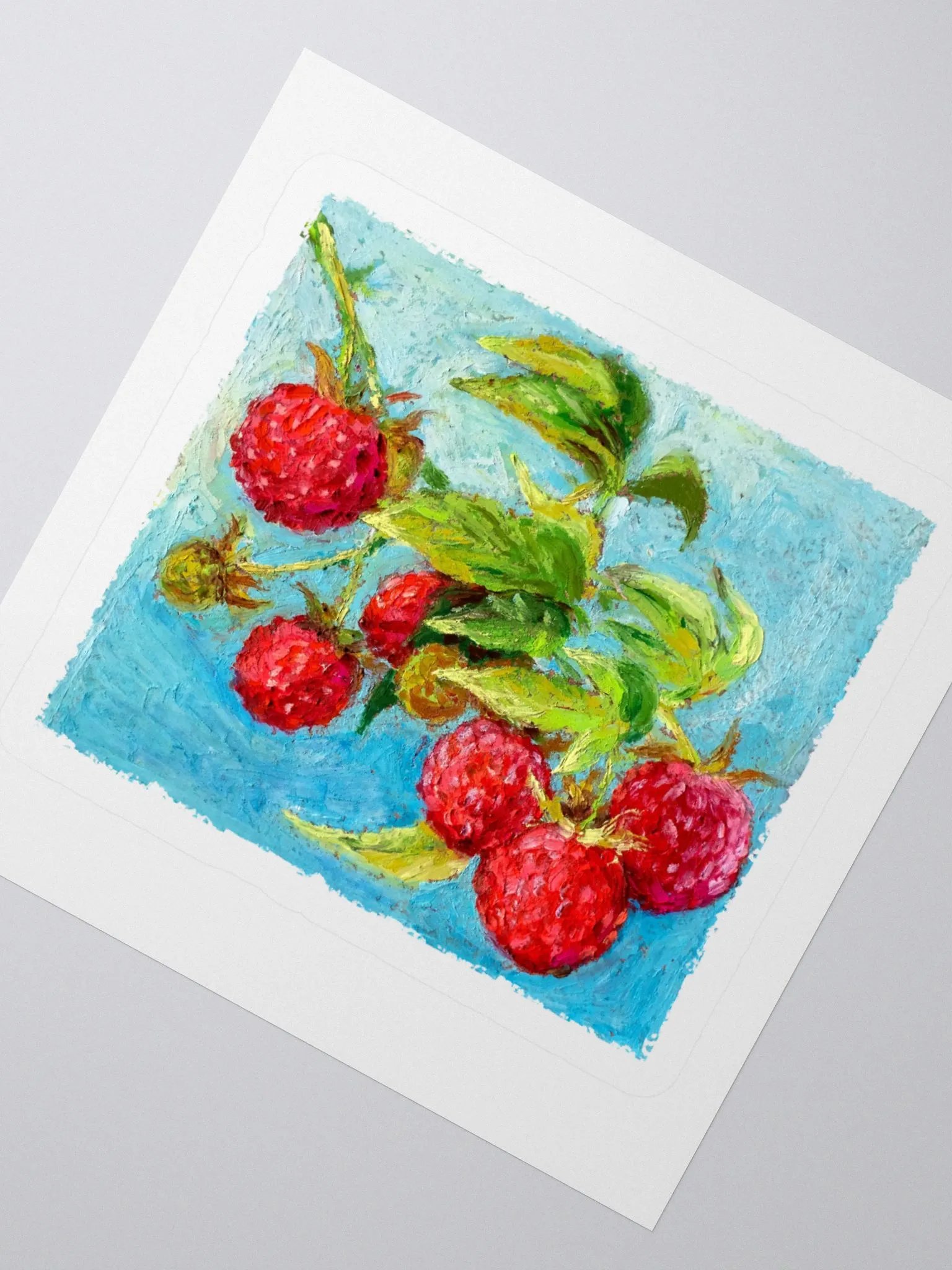 Raspberries illustration sticker product image (3)