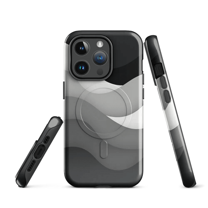 Flowing Monochrome Waves iPhone® Tough Case product image (2)