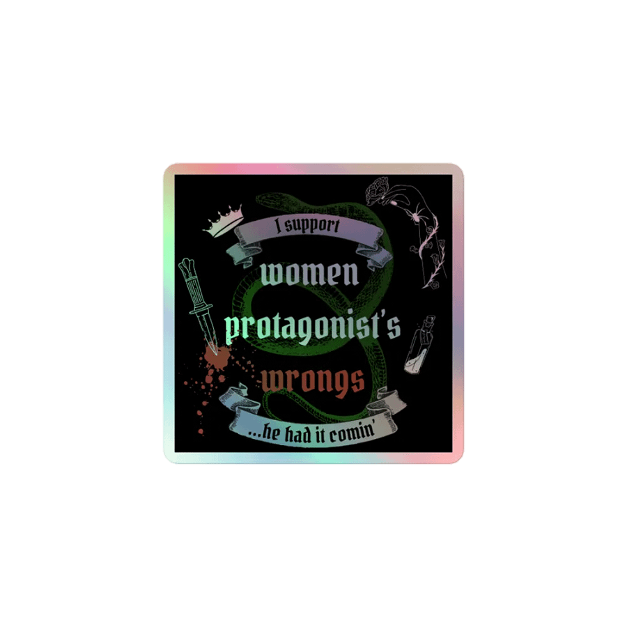 Supporting Women Protagonist's Wrongs Holographic Sticker product image (1)