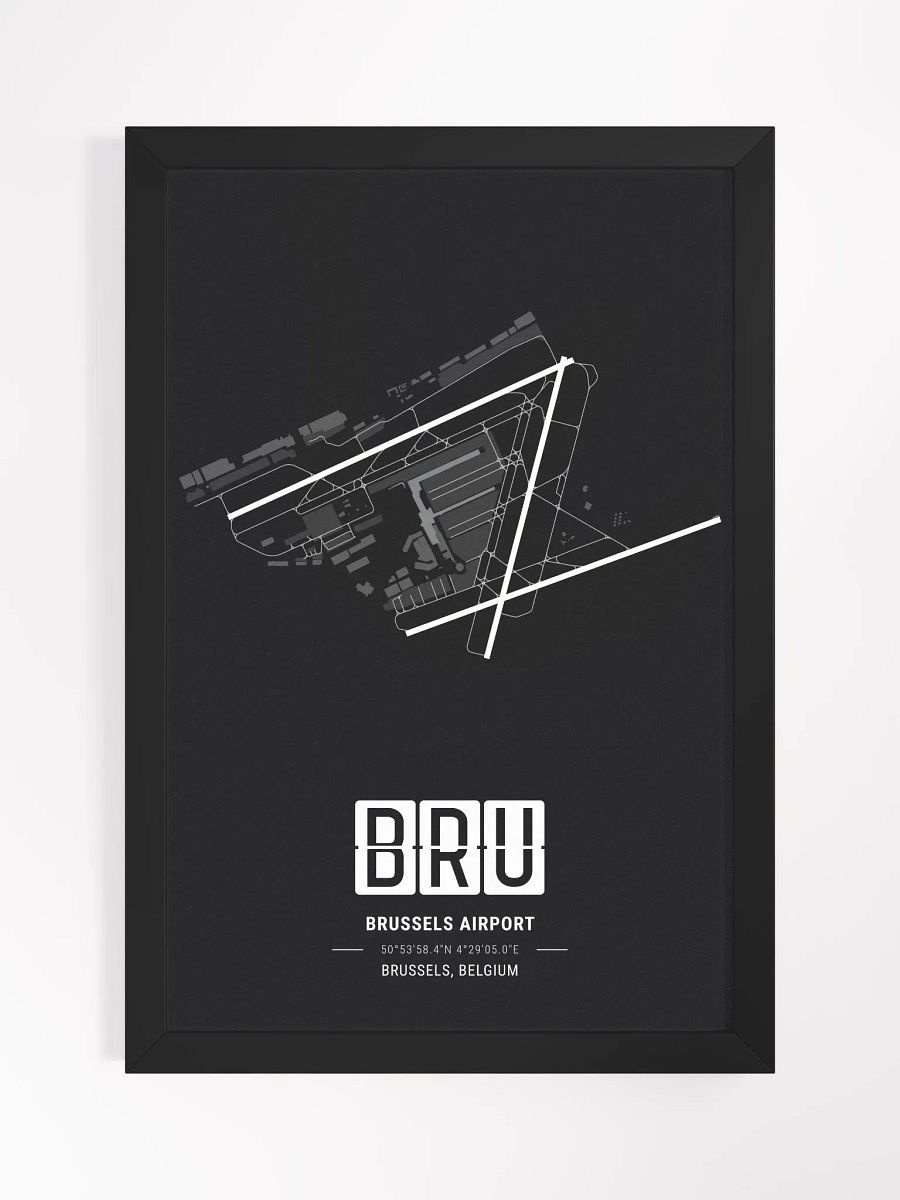 Framed Airport BRU Premium Map On Matt Paper product image (1)