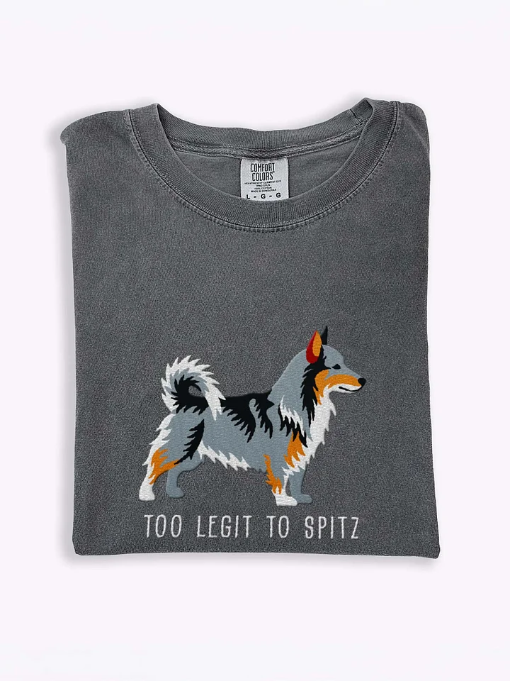 Too Legit to Spitz T-Shirt(Embroidered) of a Swedish Vallhund(Brownish Gray) product image (1)