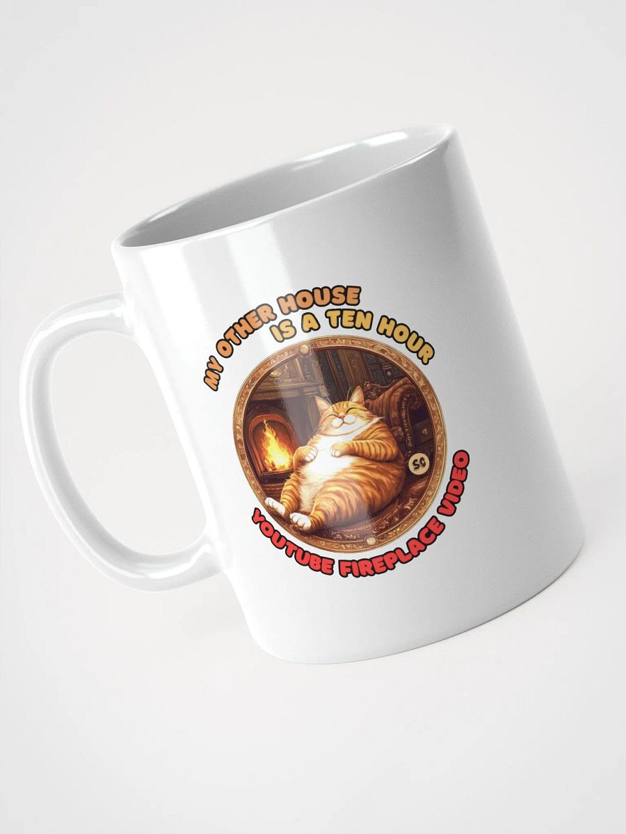 Cozy Cat - My Other House is a Ten Hour YouTube Fireplace Video | White Glossy Mug product image (8)
