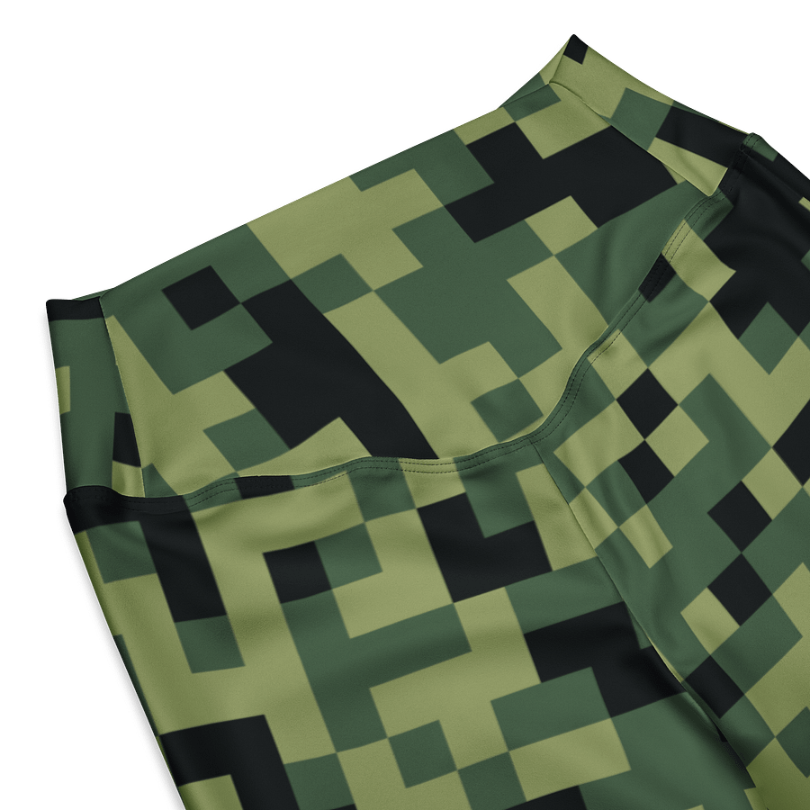 Military Green Camouflage Pixels Camo Pattern Flare Leggings product image (9)