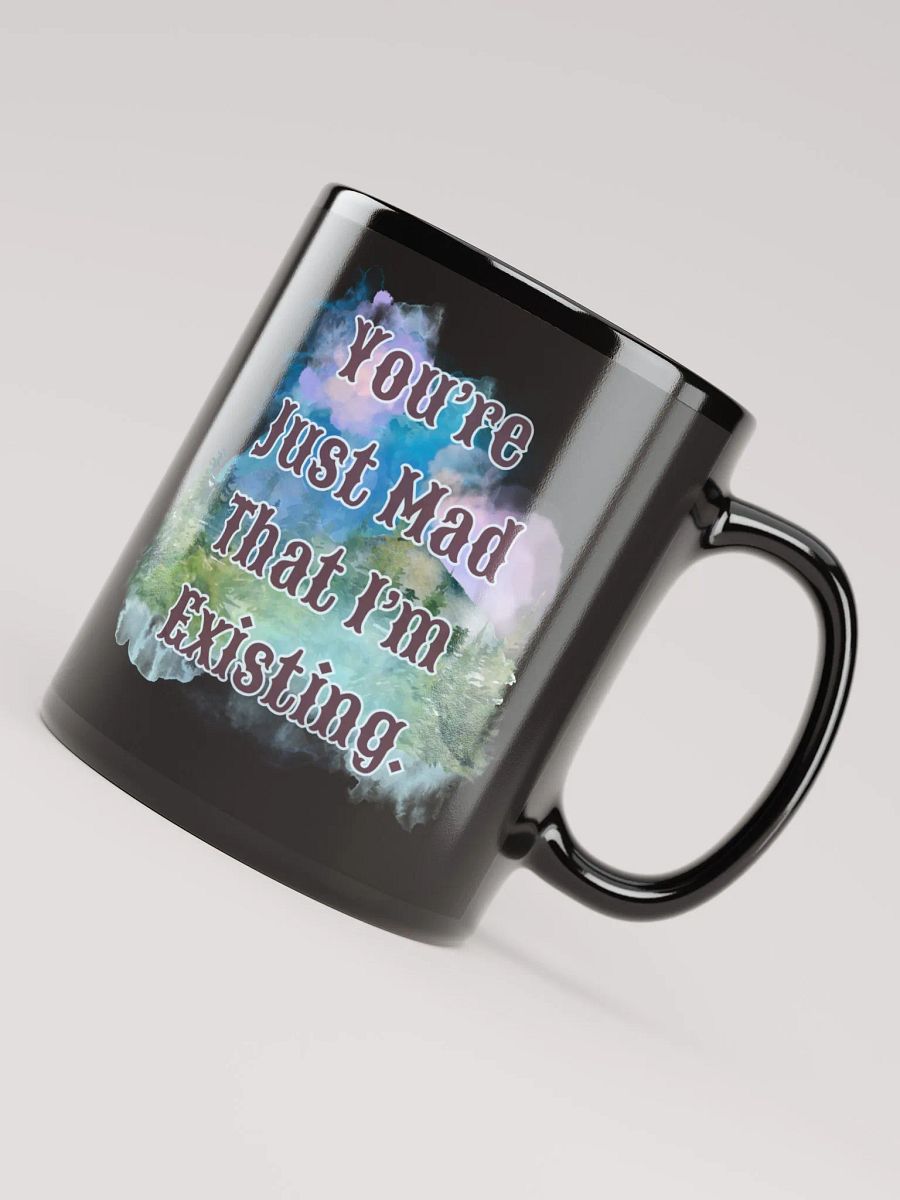 I'm Existing Black Glossy Mug product image (4)