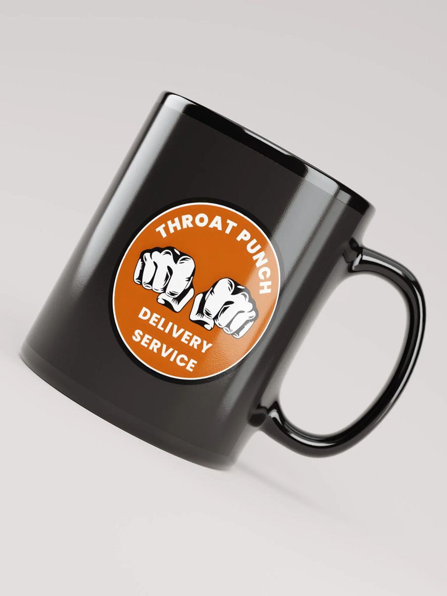 Throat Punch Delivery Service Logo Black Glossy Mug product image (4)