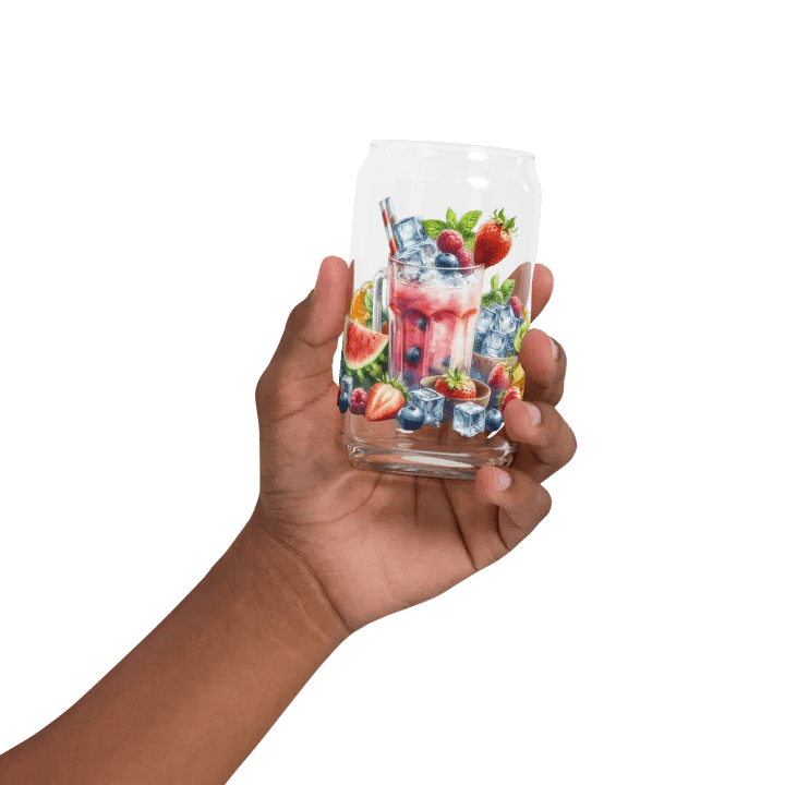 Fruit juice with fruit slice mixed water affect, design_05-Can-Shaped Glass product image (2)