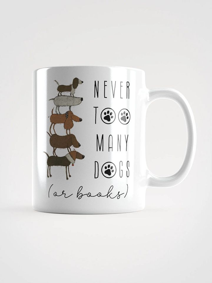 Hand-drawn ceramic mug - Never too many dogs dog mama/dad product image (2)