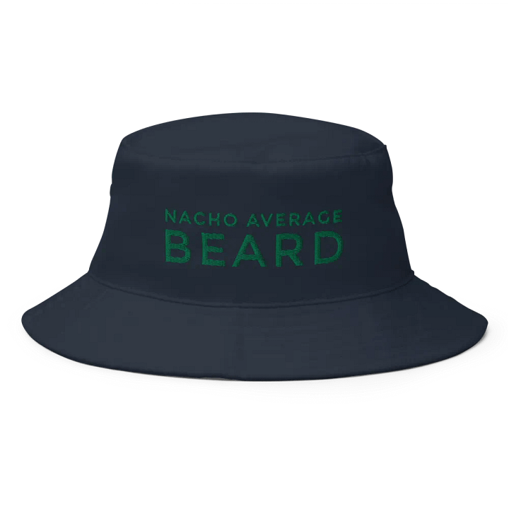 Nacho Average Beard Navy Bucket Hat (Green Embroidery) product image (1)