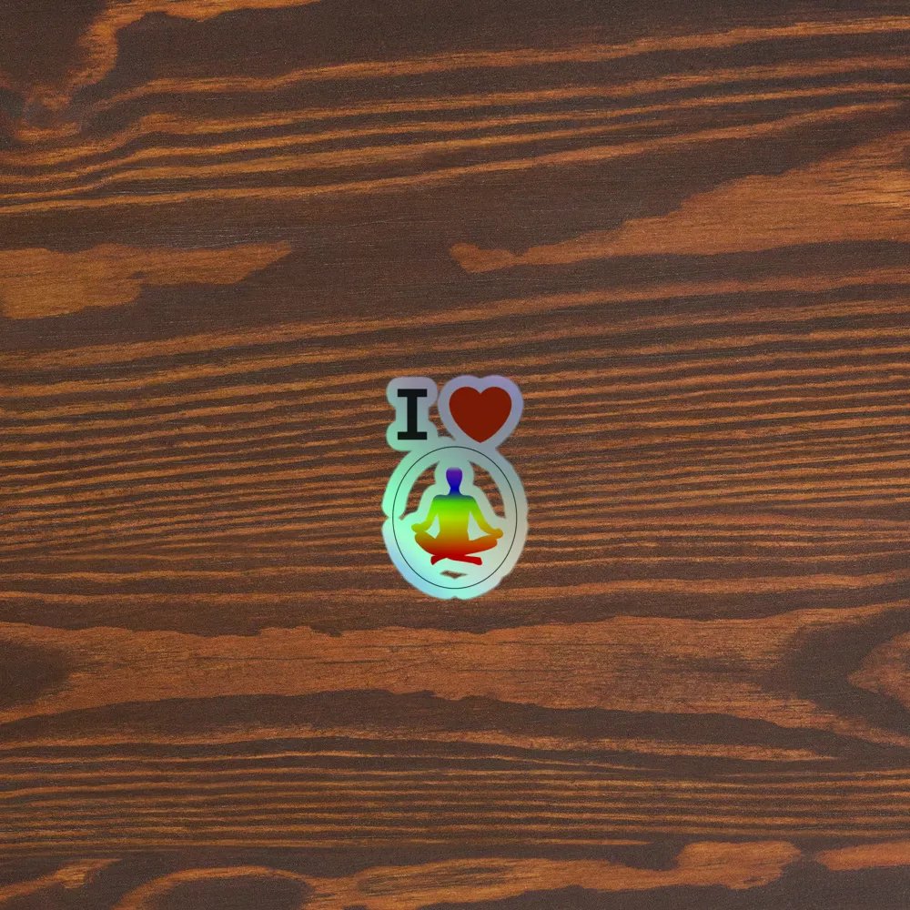 I Love Chakra Meditation Holographic Sticker product image (5)