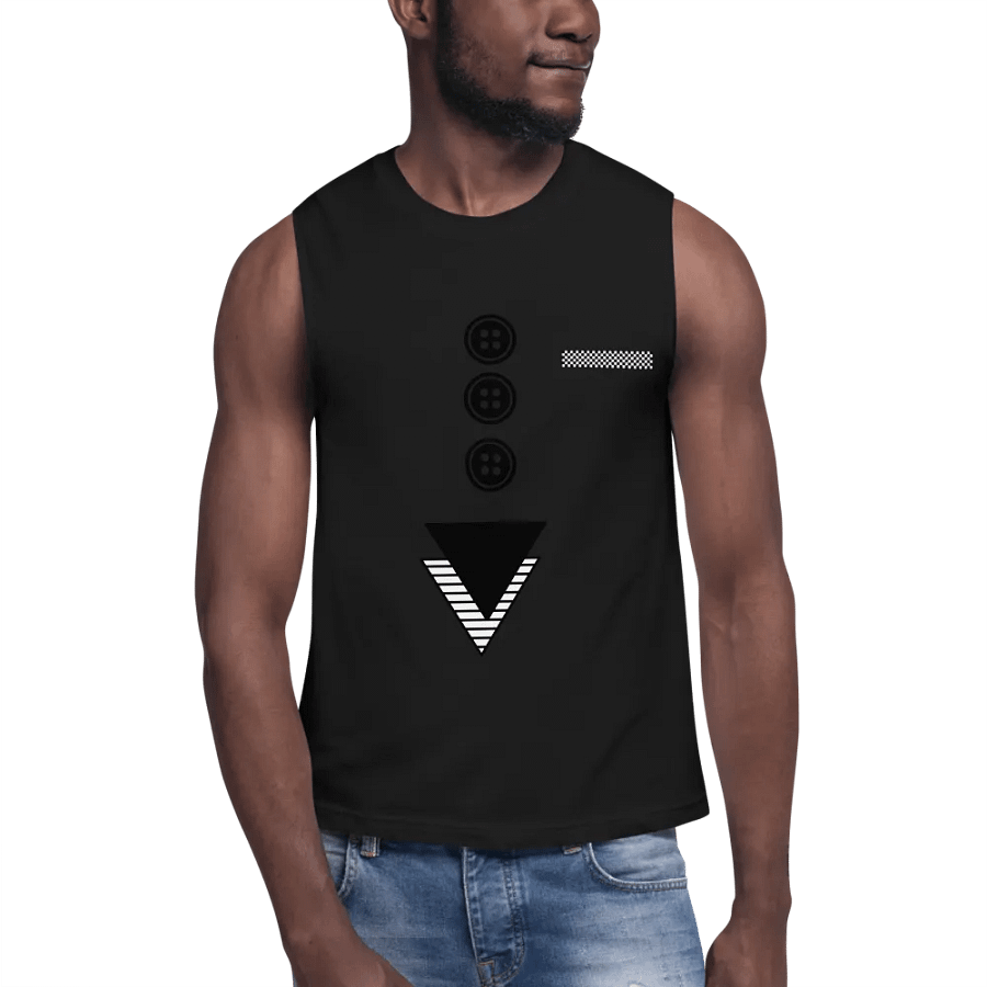 Triangles with buttons and hankie Muscle Tank product image (7)