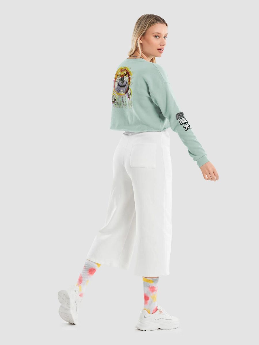 "HI" SHIBA INU Crop Sweatshirt product image (21)