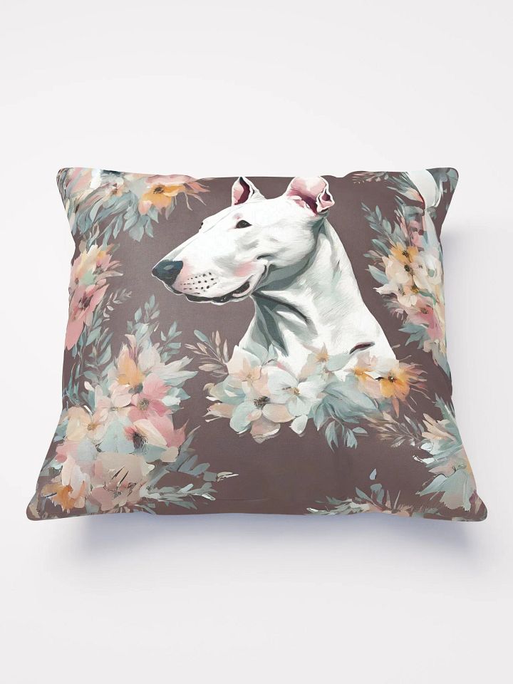 Floral Bull Terrier Pillow product image (2)