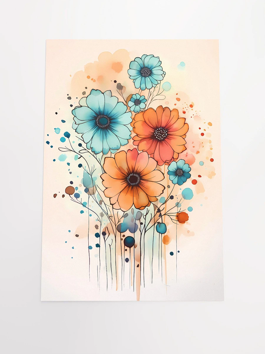 Whimsical Watercolor Blooms: Playful Floral Art Matte Poster product image (3)