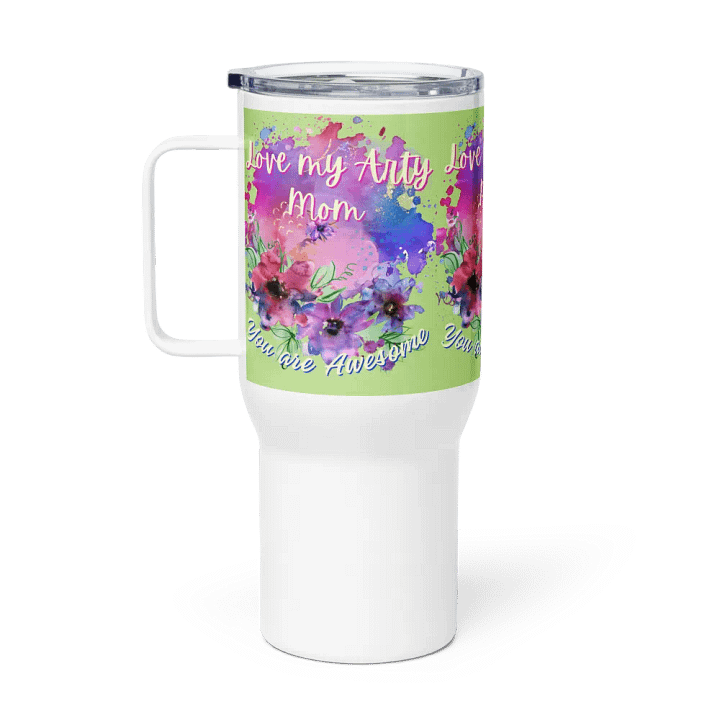 Artsy Mom Floral Travel Mug gift for creative moms on mothersday product image (1)