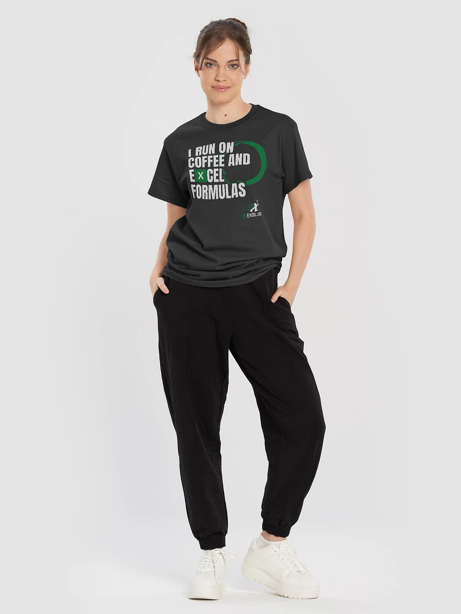 Run on Coffee and Excel Formulas - Black T-Shirt product image (5)